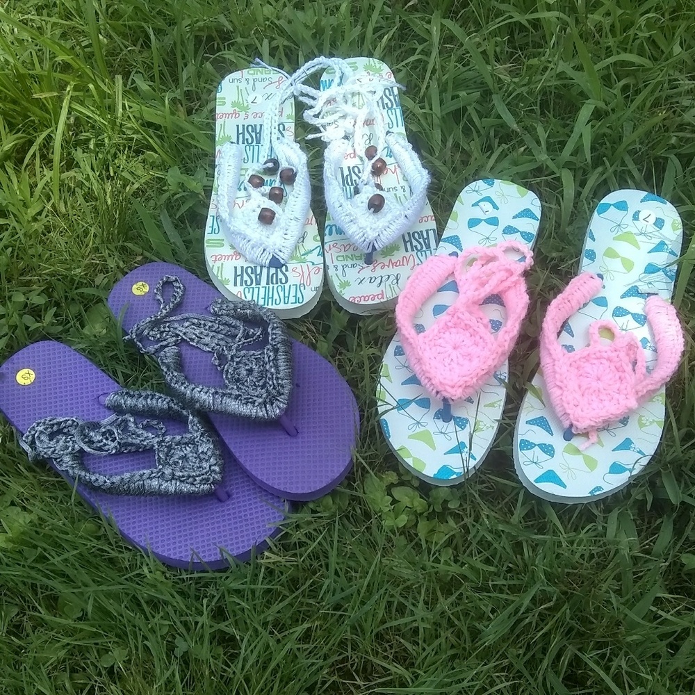 BOHO SANDALS HANDMADE CROCHET NWT